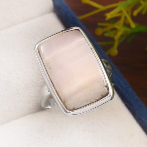 Pink Chalcedony Size US 7 925 Sterling Silver Ring (REXT16-19)