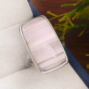 Pink Chalcedony Size US 10 925 Sterling Silver Ring (REXT16-16)