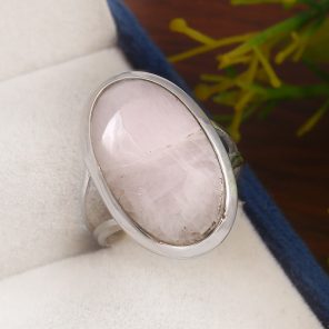 Pink Chalcedony Size US 7 925 Sterling Silver Ring (REXT16-20)