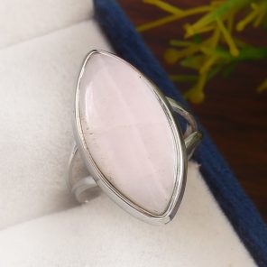 Pink Chalcedony Size US 6 925 Sterling Silver Ring (REXT16-23)