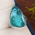 Malachite Azurite Size US 12 925 Sterling Silver Ring (REXT16-12)