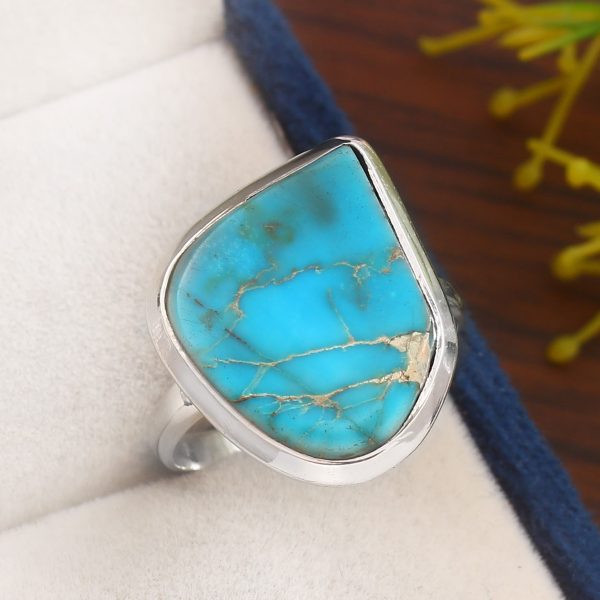 Sea Sediment Jasper Size US 8 925 Sterling Silver Ring (REXT6-50)