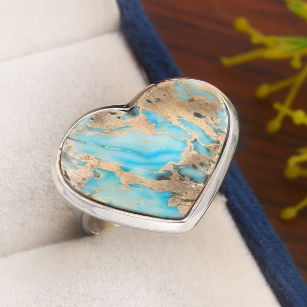 Sea Sediment Jasper Size US 6 925 Sterling Silver Ring (REXT6-40)