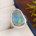 Sea Sediment Jasper Size US 7 925 Sterling Silver Ring (REXT6-46)
