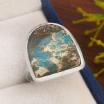 Sea Sediment Jasper Size US 8 925 Sterling Silver Ring (REXT6-51)