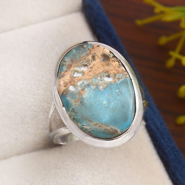 Sea Sediment Jasper Size US 7 925 Sterling Silver Ring (REXT6-47)