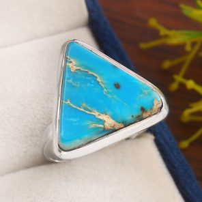 Sea Sediment Jasper Size US 12 925 Sterling Silver Ring (REXT6-71)