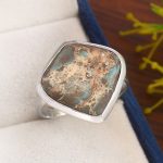 Sea Sediment Jasper Size US 11 925 Sterling Silver Ring (REXT6-67)