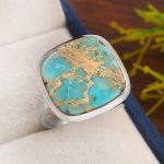 Sea Sediment Jasper Size US 11 925 Sterling Silver Ring (REXT6-68)