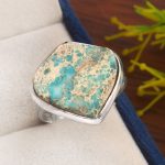 Sea Sediment Jasper Size US 11 925 Sterling Silver Ring (REXT6-69)