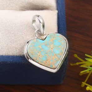 Sea Sediment Jasper 1" 925 Sterling Silver Pendant (REXT6-76)