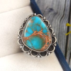 Sea Sediment Jasper Size US 7 925 Sterling Silver Ring (REXT6-14)