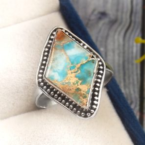 Sea Sediment Jasper Size US 11 925 Sterling Silver Ring (REXT6-23)
