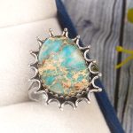 Sea Sediment Jasper Size US 11 925 Sterling Silver Ring (REXT6-24)