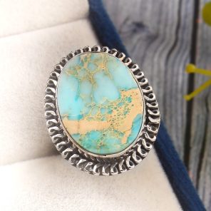 Sea Sediment Jasper Size US 6 925 Sterling Silver Ring (REXT6-11)