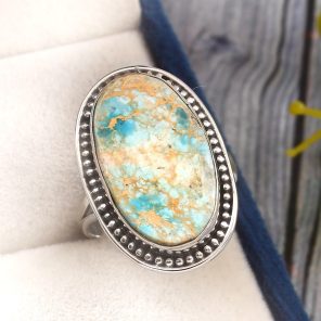 Sea Sediment Jasper Size US 8 925 Sterling Silver Ring (REXT6-19)