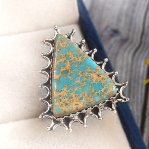 Sea Sediment Jasper Size US 7 925 Sterling Silver Ring (REXT6-16)