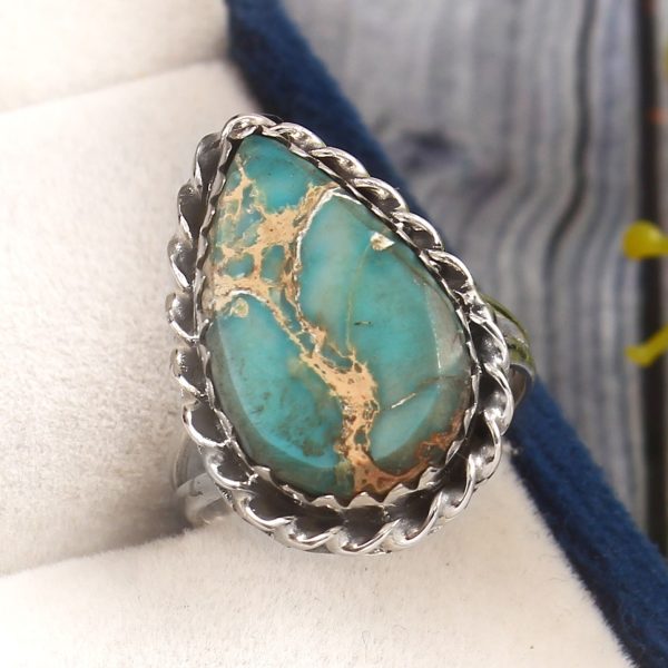 Sea Sediment Jasper Size US 5 925 Sterling Silver Ring (REXT6-7)