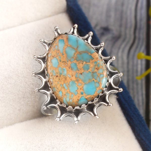 Sea Sediment Jasper Size US 11 925 Sterling Silver Ring (REXT6-28)