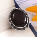 Black Onyx Size US 9 925 Sterling Silver Ring (REXT19-162)