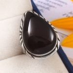 Black Onyx Size US 10 925 Sterling Silver Ring (REXT19-160)