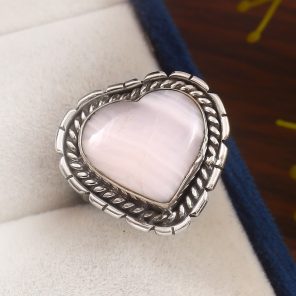 Pink Chalcedony Size US 5 925 Sterling Silver Ring (REXT16-28)