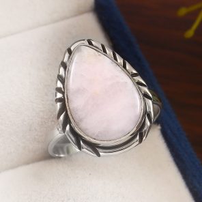 Pink Chalcedony Size US 10 925 Sterling Silver Ring (REXT16-52)