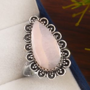 Pink Chalcedony Size US 12 925 Sterling Silver Ring (REXT16-56)