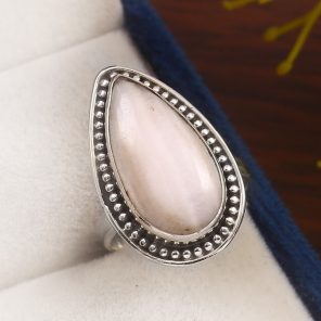 Pink Chalcedony Size US 5 925 Sterling Silver Ring (REXT16-29)