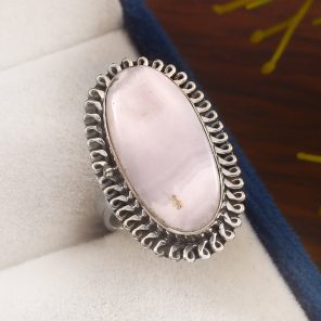 Pink Chalcedony Size US 5 925 Sterling Silver Ring (REXT16-30)
