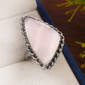 Pink Chalcedony Size US 9 925 Sterling Silver Ring (REXT16-46)