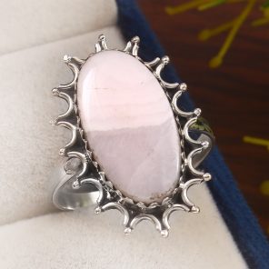 Pink Chalcedony Size US 12 925 Sterling Silver Ring (REXT16-58)