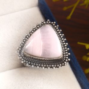 Pink Chalcedony Size US 5 925 Sterling Silver Ring (REXT16-32)