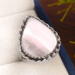 Pink Chalcedony Size US 9 925 Sterling Silver Ring (REXT16-48)