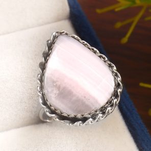 Pink Chalcedony Size US 9 925 Sterling Silver Ring (REXT16-48)