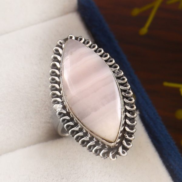 Pink Chalcedony Size US 5 925 Sterling Silver Ring (REXT16-34)