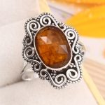 Orange Kyanite Size US 8 925 Sterling Silver Ring (REXT37-36)