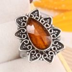Orange Kyanite Size US 9 925 Sterling Silver Ring (REXT37-49)