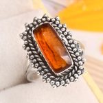 Orange Kyanite Size US 7 925 Sterling Silver Ring (REXT37-31)
