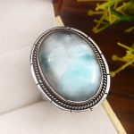 Larimar Size US 10 925 Sterling Silver Ring (REXT20-144)
