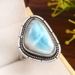 Larimar Size US 10 925 Sterling Silver Ring (REXT20-145)