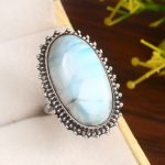 Larimar Size US 6 925 Sterling Silver Ring (REXT20-119)