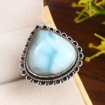 Larimar Size US 11 925 Sterling Silver Ring (REXT20-131)