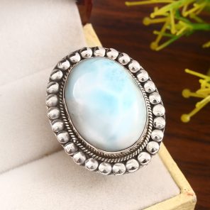 Larimar Size US 7 925 Sterling Silver Ring (REXT20-123)