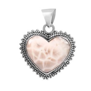 Natrolite (Pink Larimar) 1" 925 Sterling Silver Pendant (RS108-255)