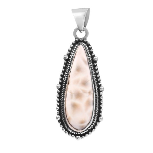 Natrolite (Pink Larimar) 1.5" 925 Sterling Silver Pendant (RS108-256)