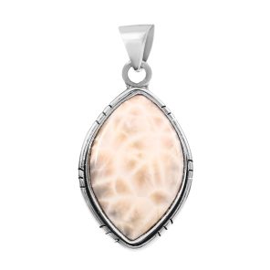 Natrolite (Pink Larimar) 1.25" 925 Sterling Silver Pendant (RS108-250)