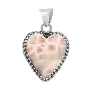 Natrolite (Pink Larimar) 1.25" 925 Sterling Silver Pendant (RS108-257)