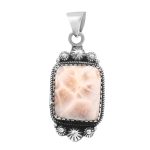 Natrolite (Pink Larimar) 1.25" 925 Sterling Silver Pendant (RS108-252)