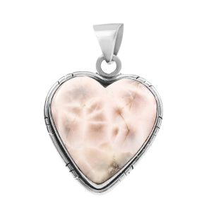 Natrolite (Pink Larimar) 1.25" 925 Sterling Silver Pendant (RS108-253)